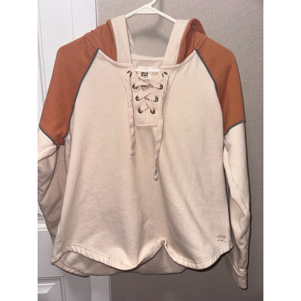 Billabong Cream and Orange Hoodie